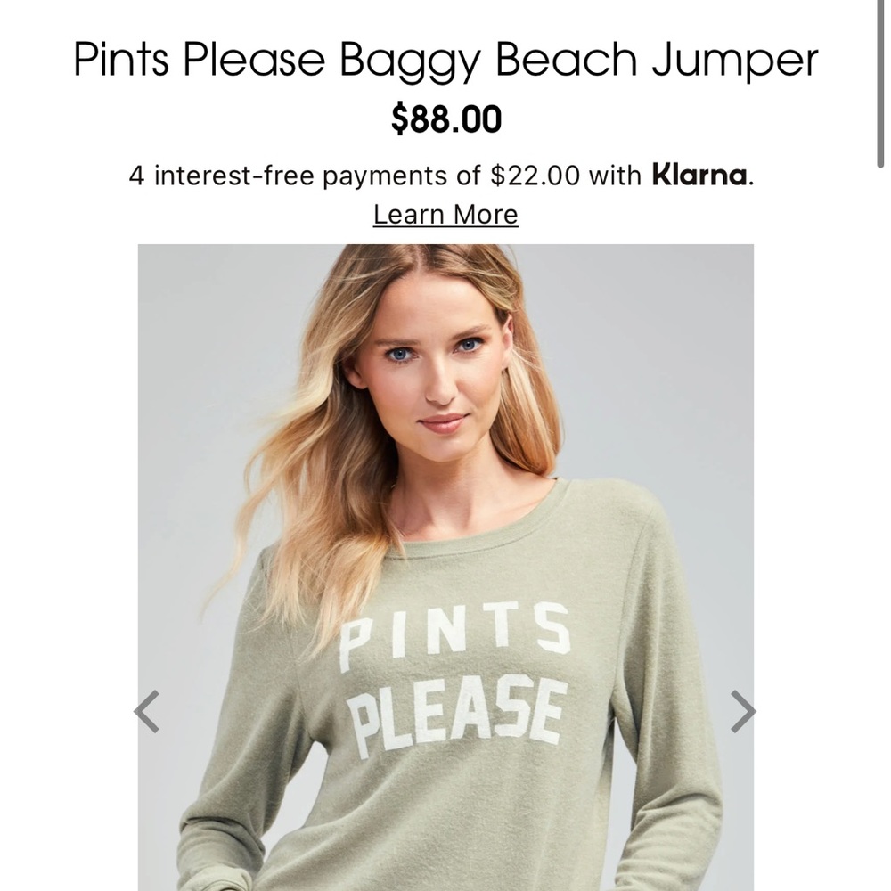 Wildfox Sweater S “Pints Please”